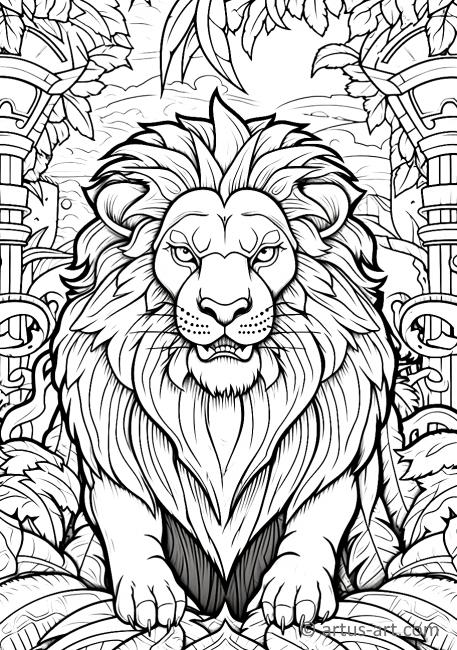 Page de coloriage de lion pour enfants